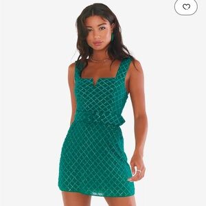 Show Me Your MuMu Green Sleeveless Mini Dress